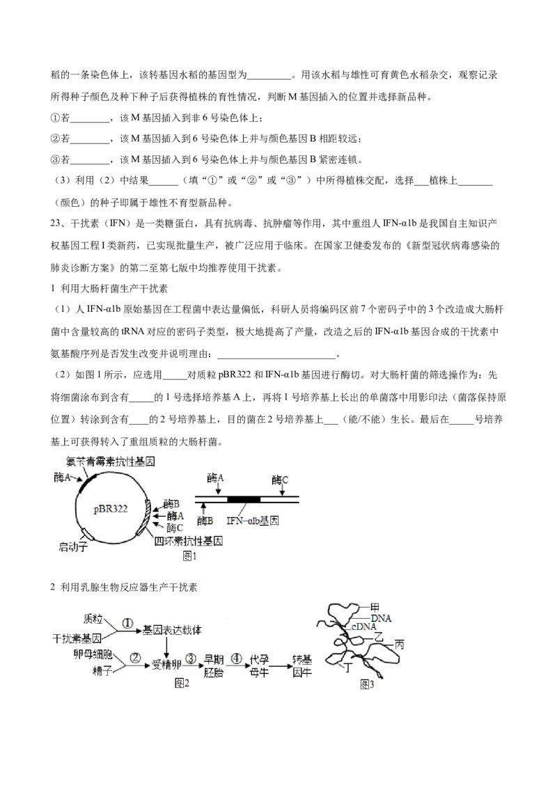 黄金卷03（考试版）-赢在高考&middot;黄金8卷备战2024年高考生物模拟卷（河北专用）_2024年新高考资料_4.2024高考模拟预测试卷