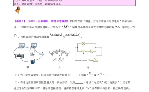 专题23电阻的测定（解析版）_8、物理总复习_8.中考物理总复习_2024年中考复习资料_一轮复习资料_完备战2024年中考物理一轮复习讲义练习（全国通用）_教师版（含答案解析）