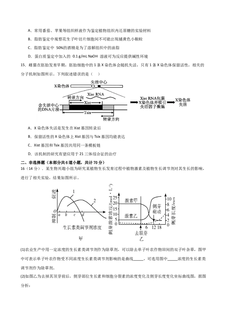 黄金卷05（考试版）-赢在高考&middot;黄金8卷备战2024年高考生物模拟卷（北京专用）_2024年新高考资料_4.2024高考模拟预测试卷