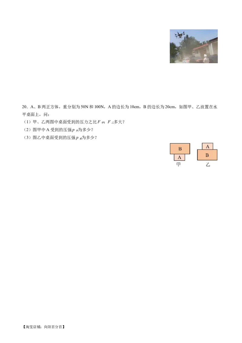 专题10压力与压强（原卷版）_8、物理总复习_2024年中考复习资料_一轮复习_完备战2024年中考物理一轮复习考点帮（全国通用）