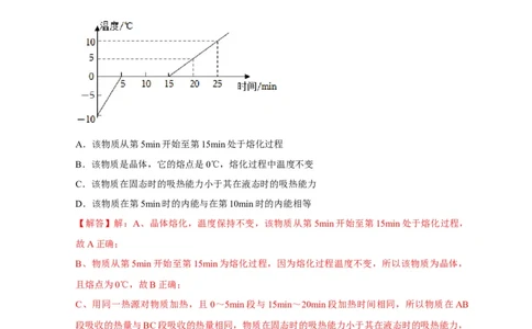 图像题06内能相关图像（解析版）_8、物理总复习_8.中考物理总复习_2023年中考复习资料_二轮复习_2023年中考物理二轮题型专项复习（全国通用）