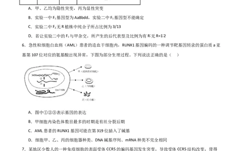 黄金卷03（考试版）-赢在高考&middot;黄金8卷备战2024年高考生物模拟卷（海南专用）_2024年新高考资料_4.2024高考模拟预测试卷