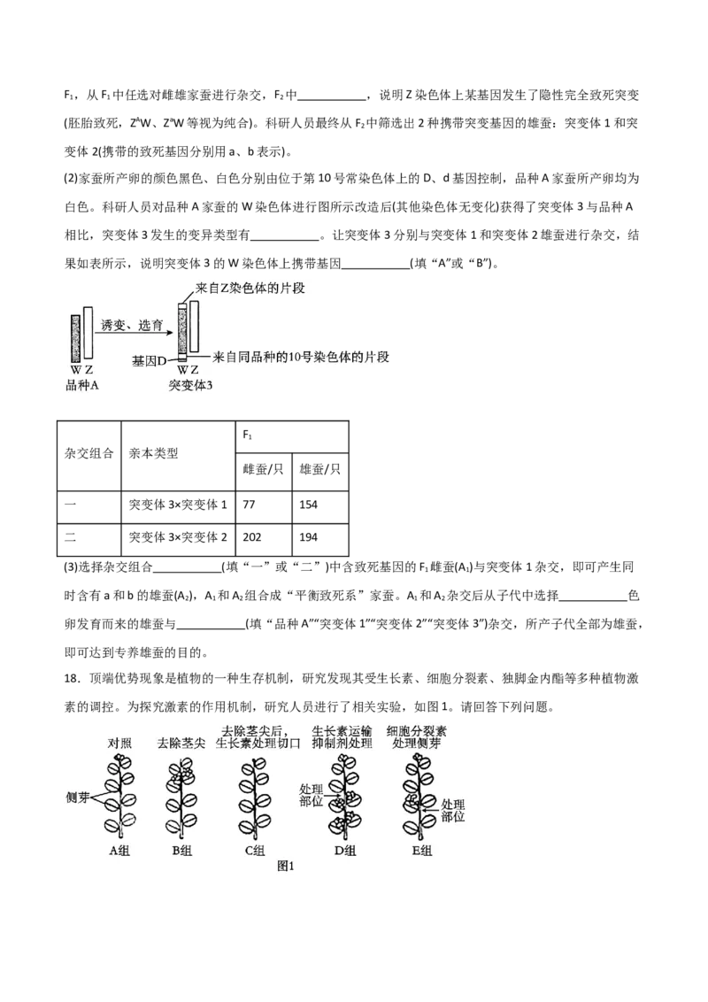 黄金卷03（考试版）-赢在高考&middot;黄金8卷备战2024年高考生物模拟卷（海南专用）_2024年新高考资料_4.2024高考模拟预测试卷