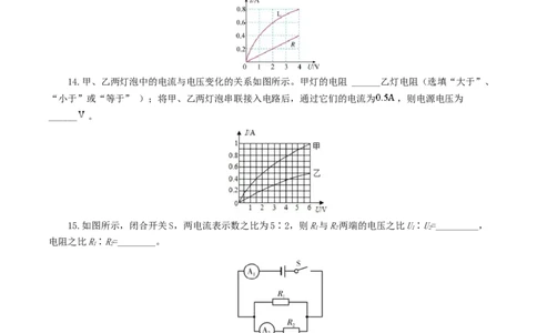 专题16欧姆定律（测试）（原卷版）_8、物理总复习_2024年中考复习资料_一轮复习_课件+讲义+练习2024年中考物理一轮复习讲练测（全国通用）_配套练习（原卷版+解析版）