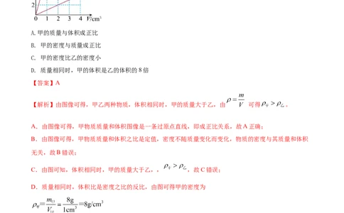 专题18质量和密度单元核心素养考试达标试卷（解析版）_8、物理总复习_8.中考物理总复习_2023年中考复习资料_一轮复习_讲义+练习2023届中考物理一轮单元复习讲练考（全国通用）