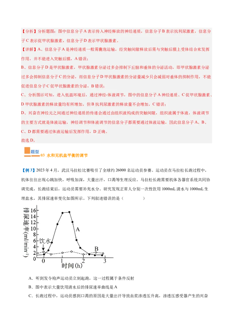 专题13内环境与体液调节（8大题型）（解析版）_2025年新高考资料_一轮复习_备战2025年高考生物一轮复习题型全覆盖（新高考通用）