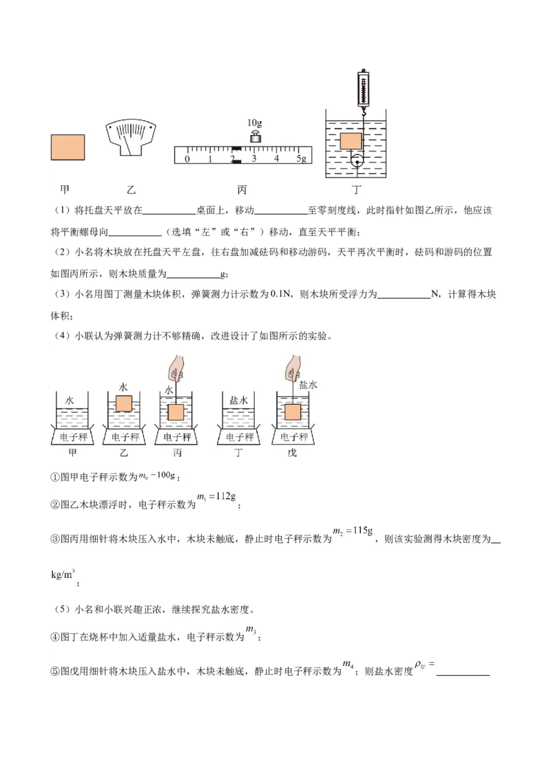 专题33力学实验专题（二）（解析版）_8、物理总复习_8.中考物理总复习_2024年中考复习资料_一轮复习资料_完备战2024年中考物理一轮复习讲义练习（全国通用）_教师版（含答案解析）