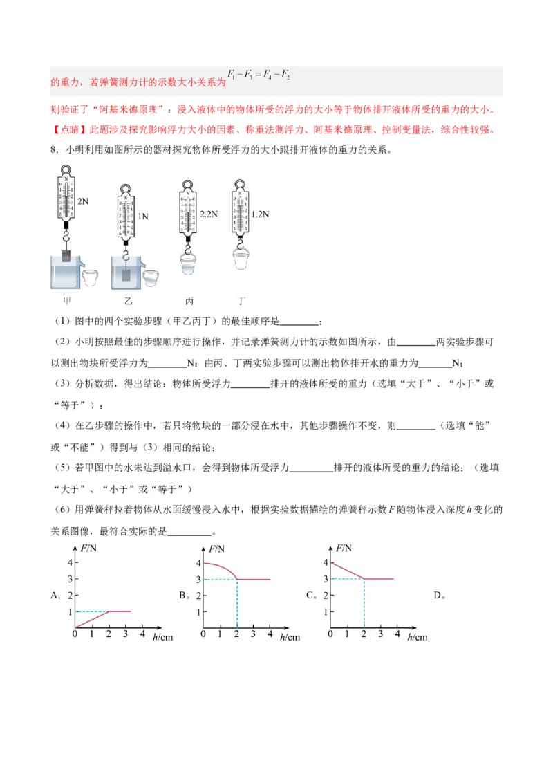 专题33力学实验专题（二）（解析版）_8、物理总复习_8.中考物理总复习_2024年中考复习资料_一轮复习资料_完备战2024年中考物理一轮复习讲义练习（全国通用）_教师版（含答案解析）