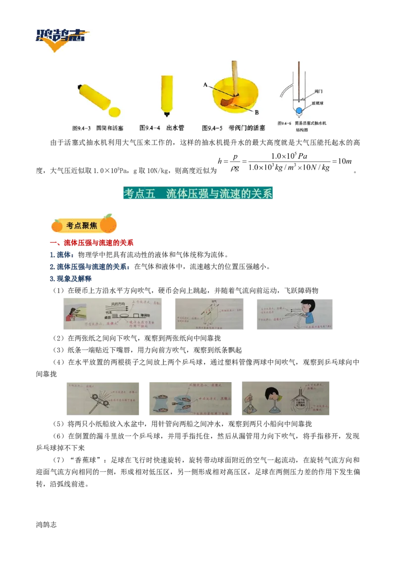 专题10压强（讲义）（解析版）_8、物理总复习_《2025年中考复习讲义》物理