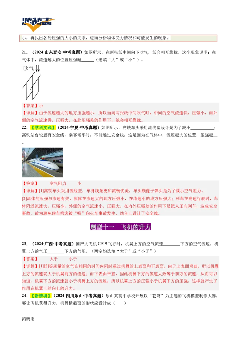 专题10压强（讲义）（解析版）_8、物理总复习_《2025年中考复习讲义》物理