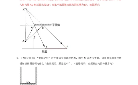 作图题02光学类（解析版）_8、物理总复习_2024年中考复习资料_二轮复习_（讲义+练习）2024年中考物理二轮题型专项复习