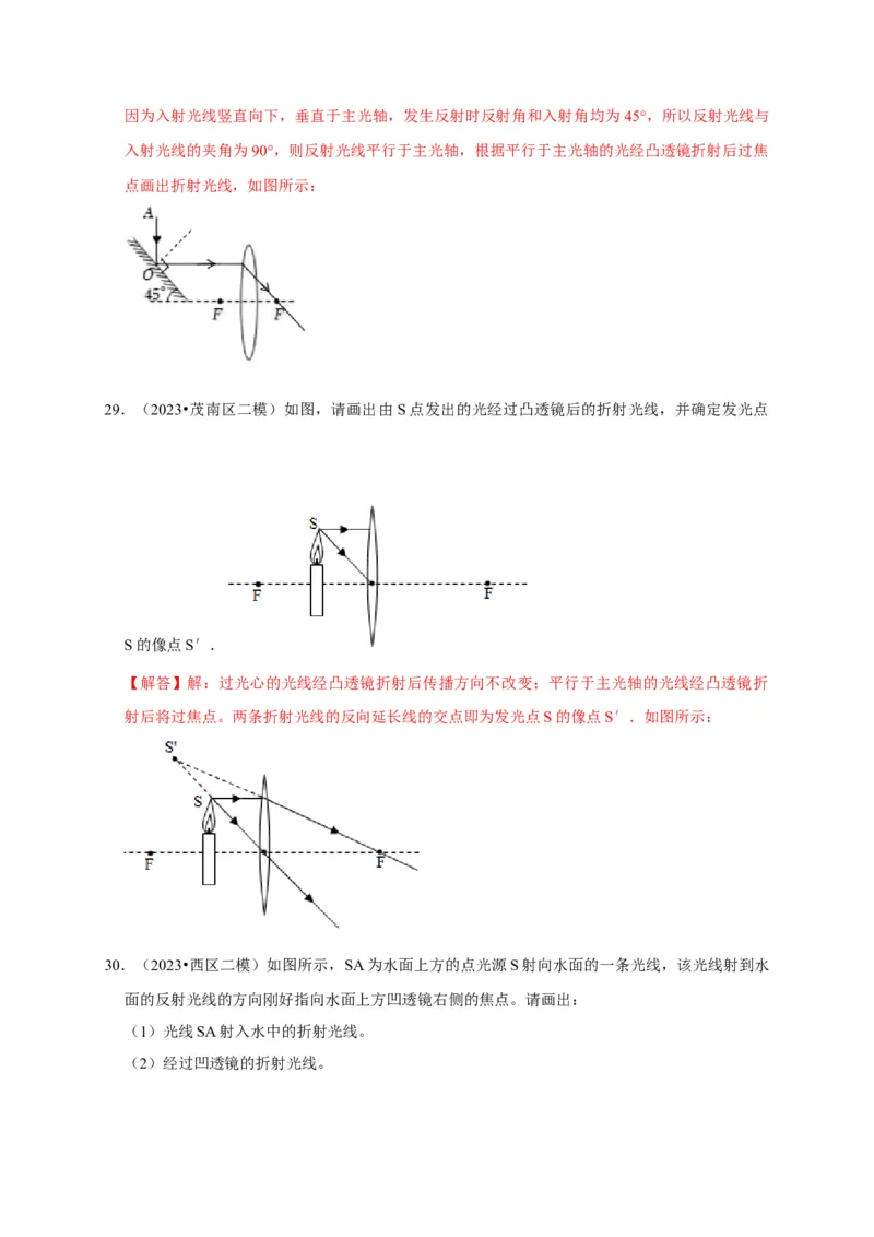 作图题02光学类（解析版）_8、物理总复习_2024年中考复习资料_二轮复习_（讲义+练习）2024年中考物理二轮题型专项复习