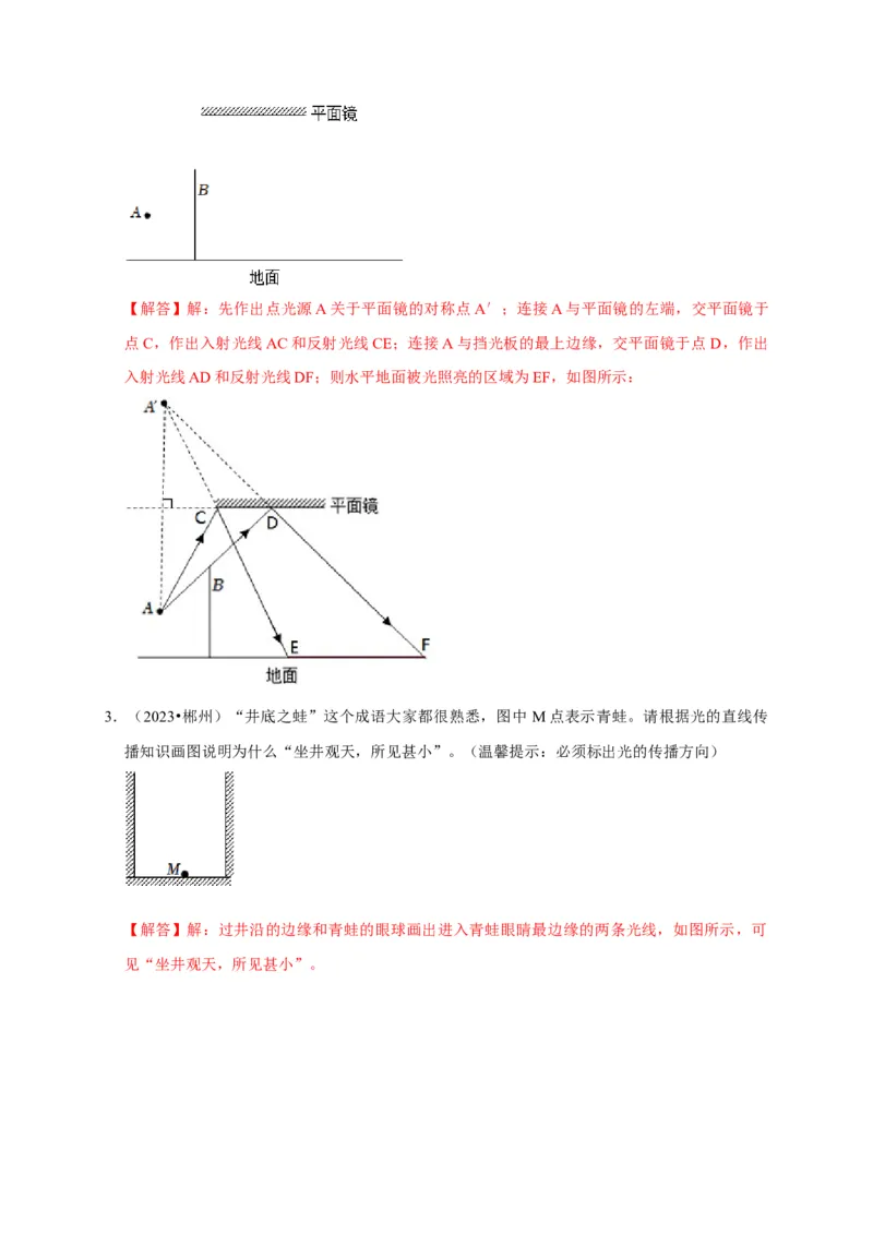 作图题02光学类（解析版）_8、物理总复习_2024年中考复习资料_二轮复习_（讲义+练习）2024年中考物理二轮题型专项复习