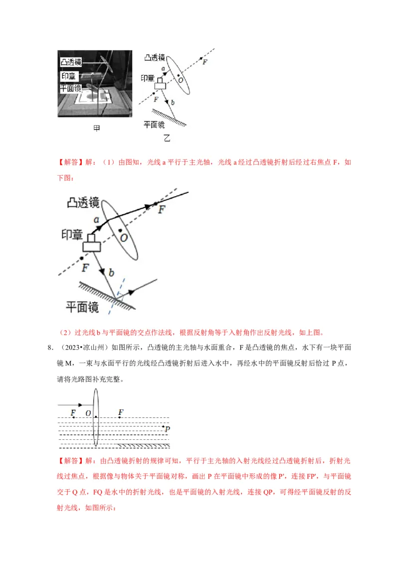 作图题02光学类（解析版）_8、物理总复习_2024年中考复习资料_二轮复习_（讲义+练习）2024年中考物理二轮题型专项复习