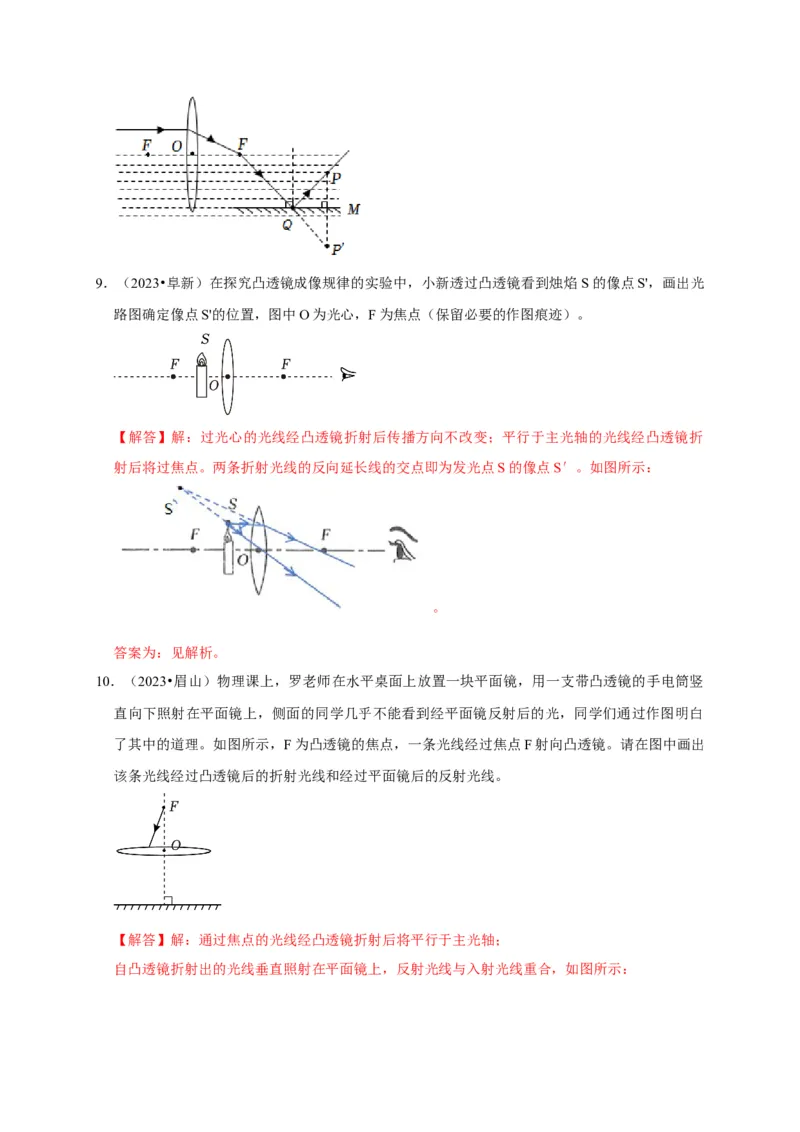 作图题02光学类（解析版）_8、物理总复习_2024年中考复习资料_二轮复习_（讲义+练习）2024年中考物理二轮题型专项复习