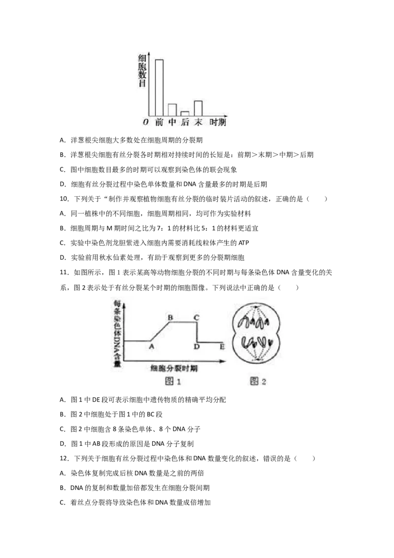专题10_细胞的有丝分裂(学生版)_新高考复习资料_2023年新高考复习资料_二轮复习_增分要点2023高考生物二轮复习专题解读和分层训练291073137