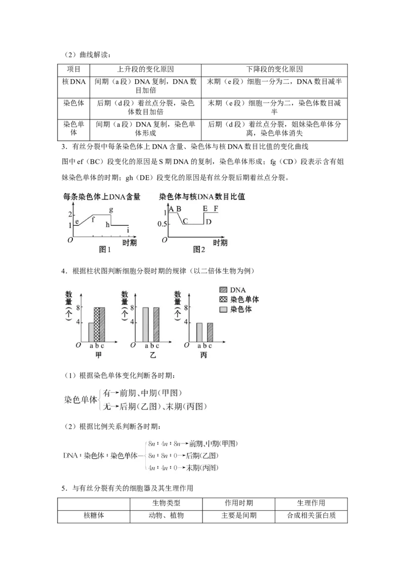 专题10_细胞的有丝分裂(学生版)_新高考复习资料_2023年新高考复习资料_二轮复习_增分要点2023高考生物二轮复习专题解读和分层训练291073137