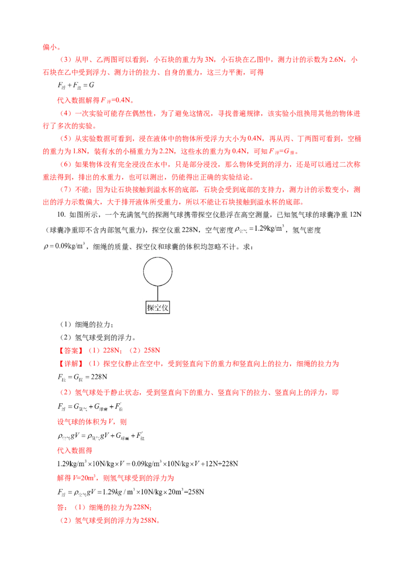 专题07浮力（讲练）解析版_8、物理总复习_8.中考物理总复习_2024年中考复习资料_二轮复习资料_完2024年中考物理二轮复习课件+讲义+练习（全国通用）_模块二（力学）