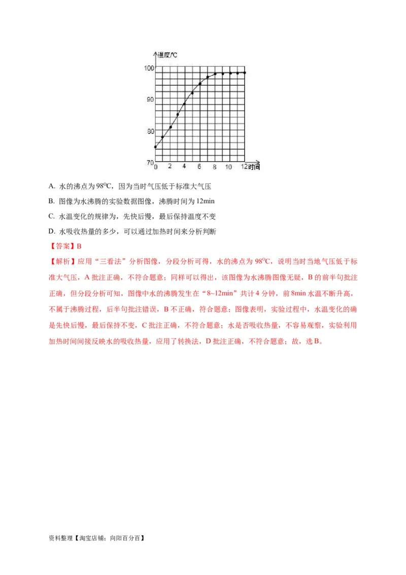 专题08热学五图像辨析技法攻略（解析版）_8、物理总复习_8.中考物理总复习_2023年中考复习资料_专项复习_2023年中考物理重难点瓶颈突破（难点剖析+真题汇编+原创预测）（全国通用）