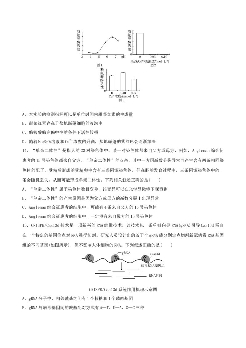 黄金卷05（考试版）-赢在高考&middot;黄金8卷备战2024年高考生物模拟卷（福建专用）_2024年新高考资料_4.2024高考模拟预测试卷