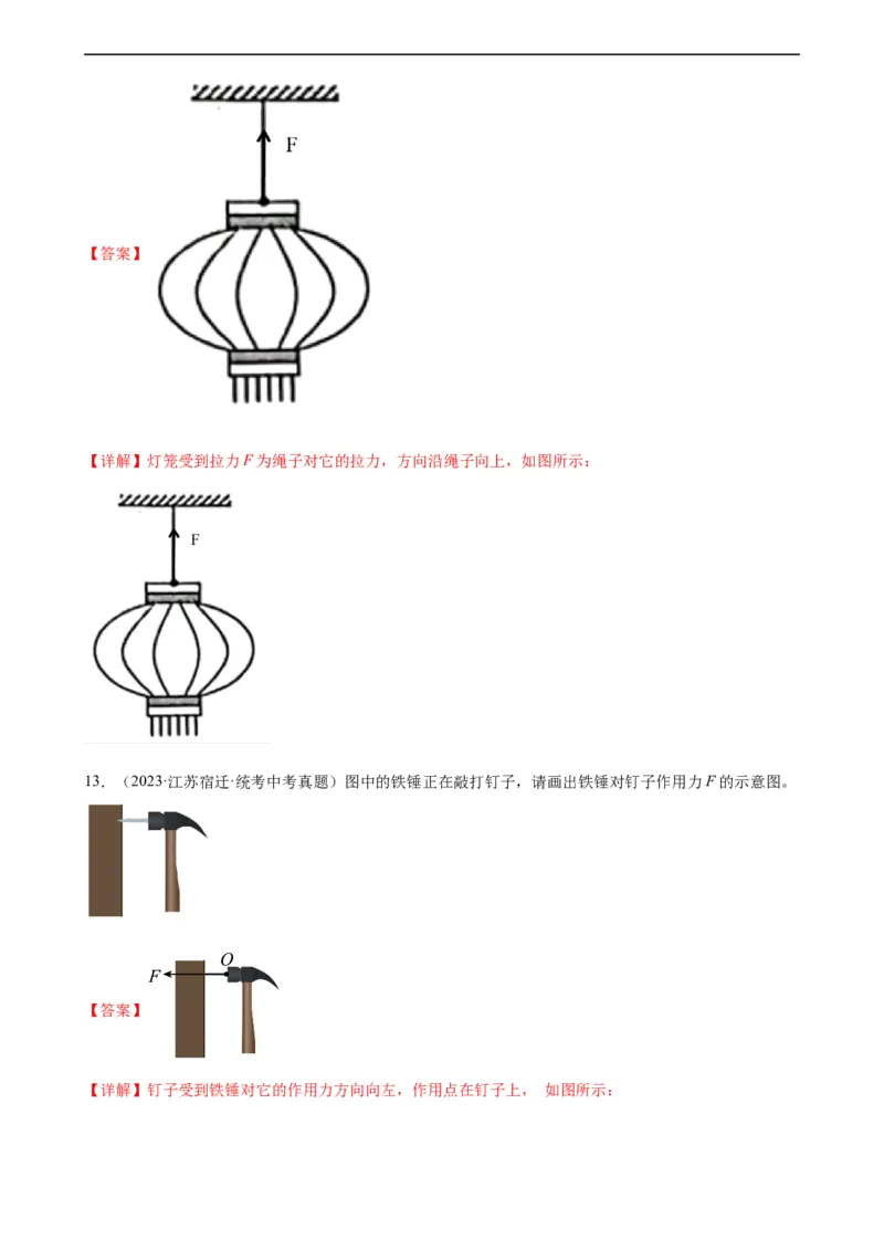 专题7力7.1力（教师版）_8、物理总复习_8.中考物理总复习_2024年中考复习资料_专项复习资料_完三年（2021&mdash;2023）中考真题分项精编（全国通用）