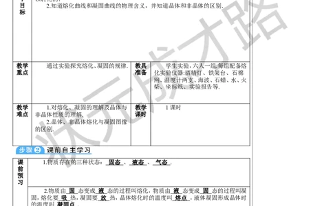 第1课时熔化和凝固_初物_八年级上下册+九年级全一册物理_八年级物理上册_全套教学资源_课件教案3_教案_第三章物态变化_第2节熔化和凝固