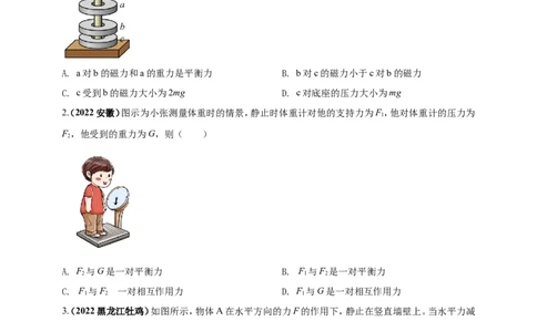专题08平衡力及摩擦力问题（原卷版）_8、物理总复习_8.中考物理总复习_2023年中考复习资料_二轮复习_2023年二轮复习小微专题精准练助力中考物理四点问题大突破（通用版）
