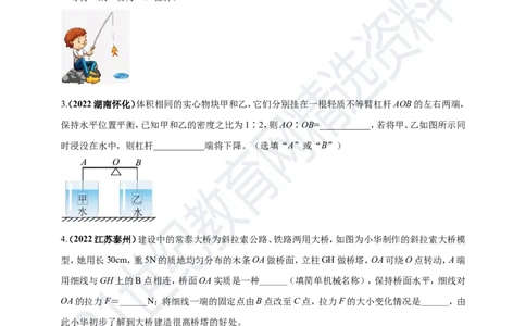 专题13杠杆及其平衡条件应用问题（原卷版）_8、物理总复习_8.中考物理总复习_2023年中考复习资料_专项复习_2023年用小微专题精准练助力中考物理四点问题大突破
