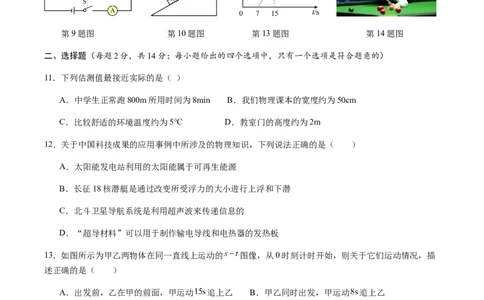 物理（安徽卷）（考试版A4）_8、物理总复习_2024中考模拟题物理_二模_物理（安徽卷）-：2024年中考第二次模拟考试_学易金卷：2024年中考物理第二次模拟考试卷（安徽卷）