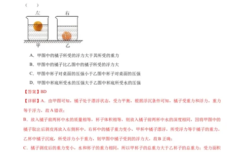 专题10浮力《浮力》章末综合训练（教师版）_8、物理总复习_2024年中考复习资料_专项复习资料_完三年（2021&mdash;2023）中考真题分项精编（全国通用）