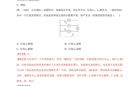 专题22电路故障问题判别技巧解析版_8、物理总复习_8.中考物理总复习_2023年中考复习资料_专项复习_2023年中考物理重难点瓶颈突破（难点剖析+真题汇编+原创预测）（全国通用）_解析版