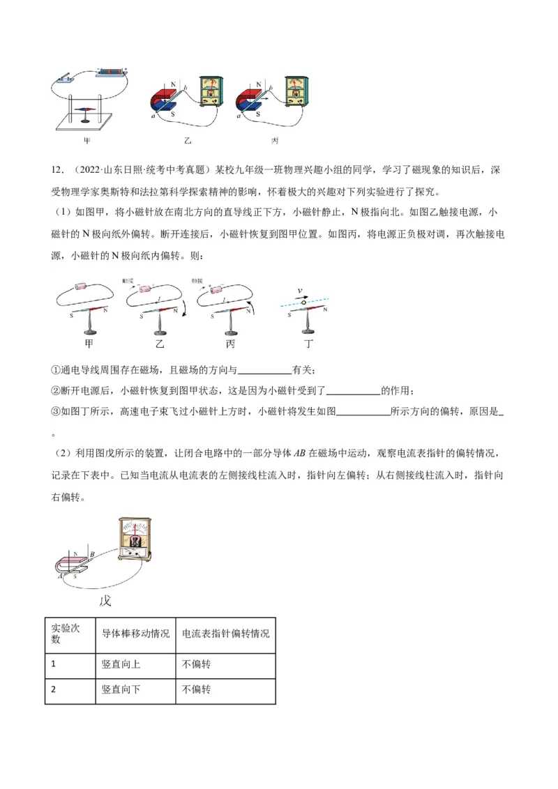 专题36电磁学实验专题（二）（原卷版）_8、物理总复习_2024年中考复习资料_一轮复习_完备战2024年中考物理一轮复习考点帮（全国通用）