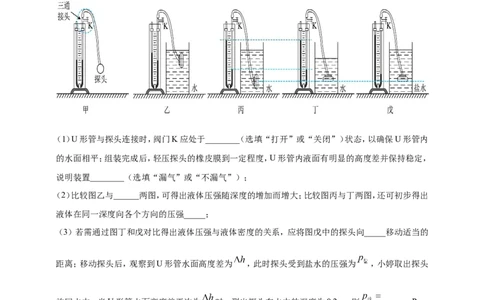 专题26探究液体压强与哪些因素有关的实验问题（解析版）_8、物理总复习_2024年中考复习资料_二轮复习_夺分宝典备考2024年物理二轮中考总复习71个重难点亮点专题专炼（全国通用）