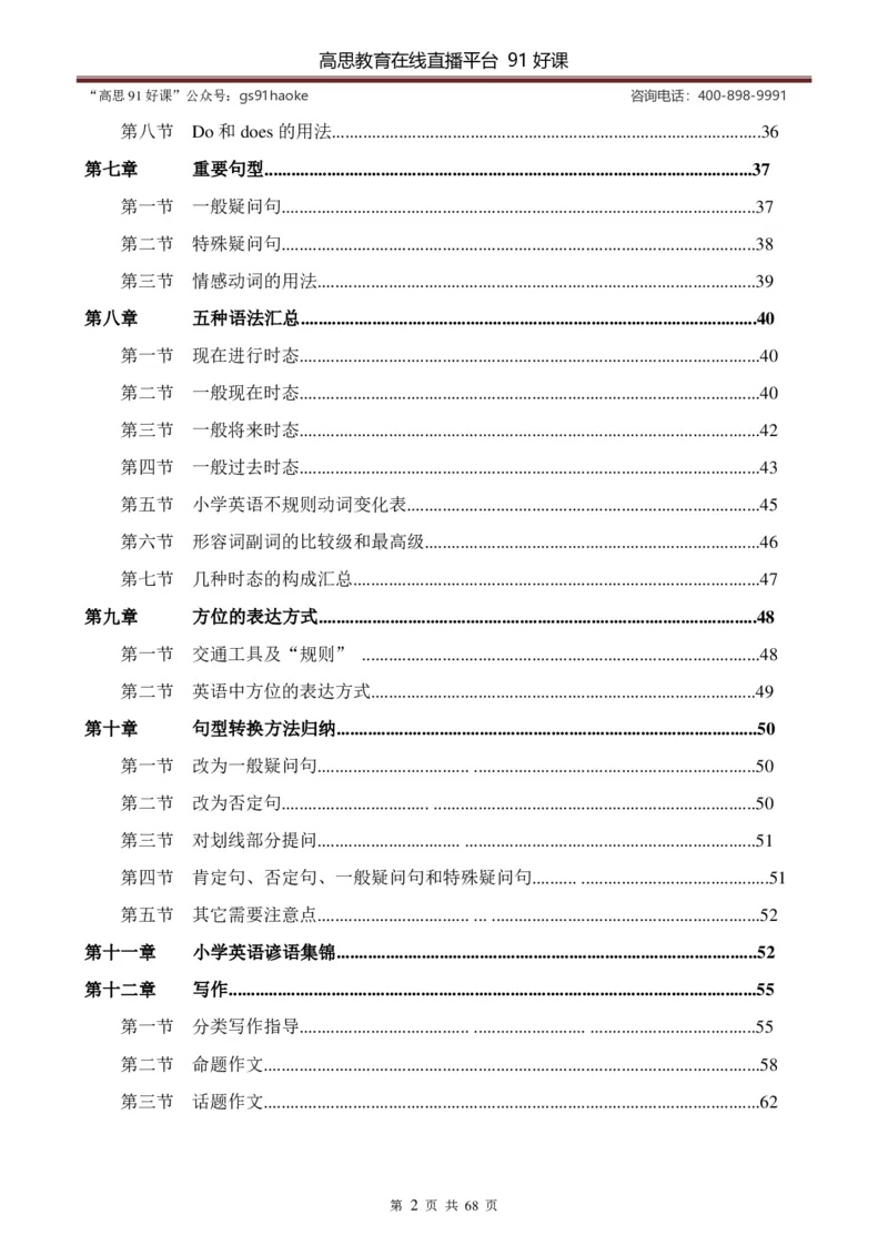 （超详）小学英语知识点归纳汇总_《初中全科目知识点汇总》_初高中知识点归纳汇总