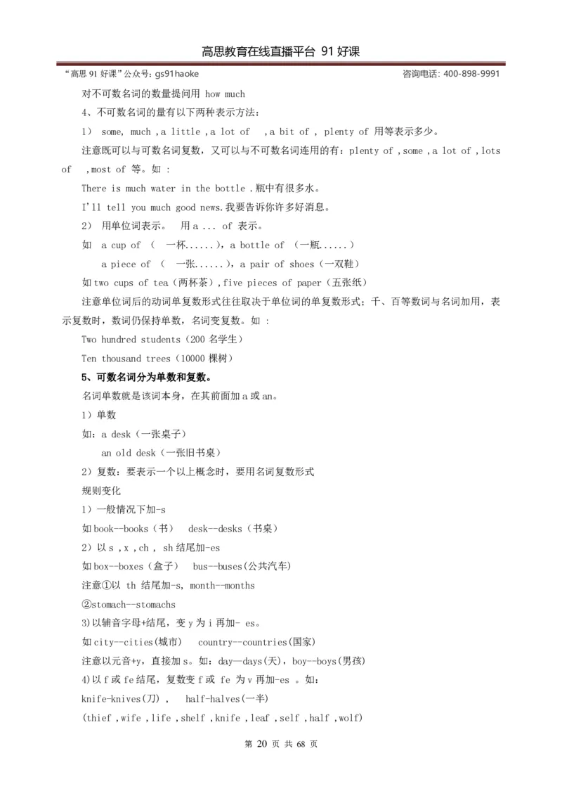 （超详）小学英语知识点归纳汇总_《初中全科目知识点汇总》_初高中知识点归纳汇总
