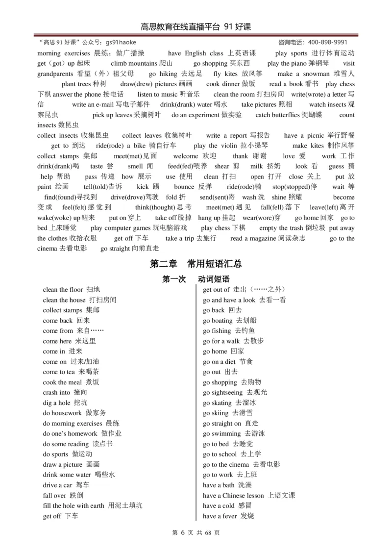 （超详）小学英语知识点归纳汇总_《初中全科目知识点汇总》_初高中知识点归纳汇总