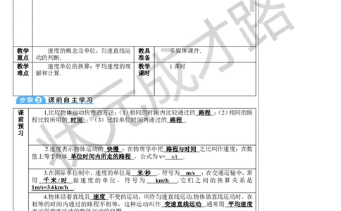 第3节运动的快慢_初物_八年级上下册+九年级全一册物理_八年级物理上册_全套教学资源_课件教案3_教案_第一章机械运动