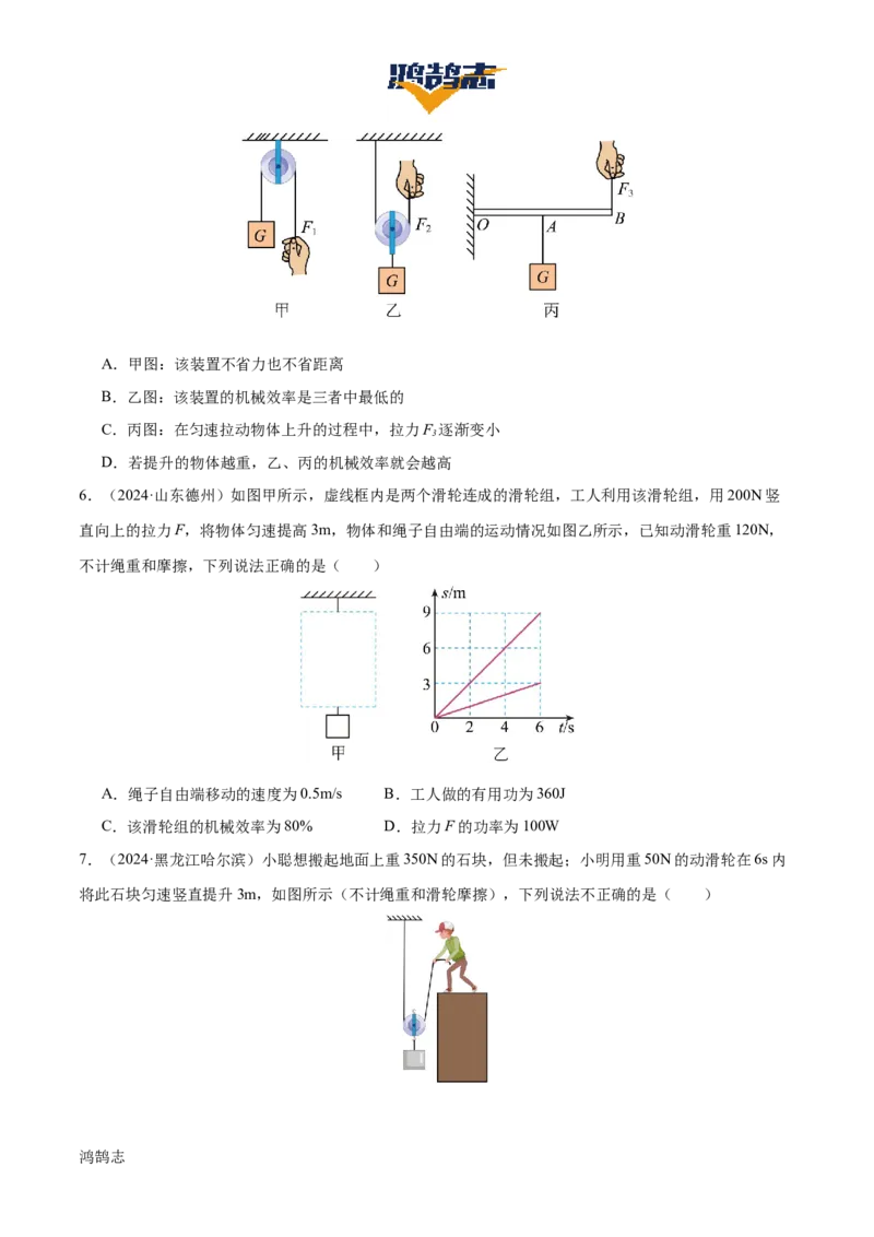 专题13简单机械（3大模块知识清单+5个易混易错+5种方法技巧+典例真题精析）（原卷版）_8、物理总复习_物理一轮复习