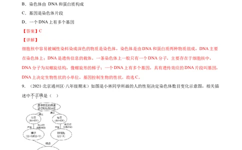 02生物的遗传和变异B卷（解析版）_初中全科电子版试卷练习试题_生物_生物8下练习_人教生物8年级下单元试卷38份_第3套八年级生物下册单元试卷（人教版）06份