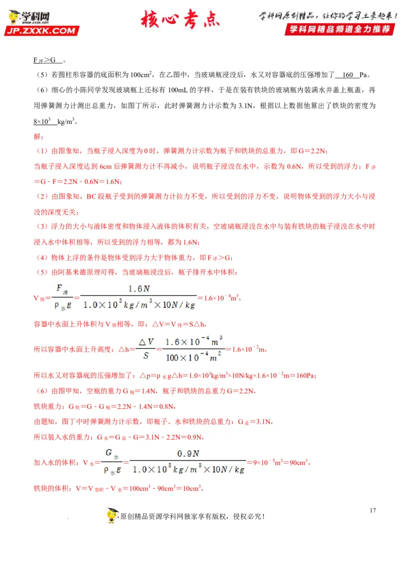 专题21压强与浮力综合（解析版）-2022年中考物理二轮专项复习核心考点突破与必刷题型汇编（全国通用）_8、物理总复习_8.中考物理总复习_2022年中考复习资料