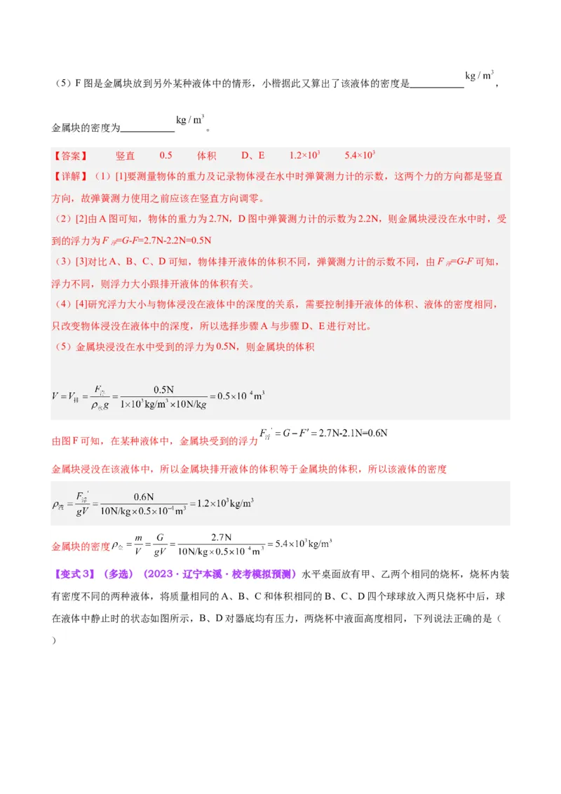 专题13浮力基础（解析版）_8、物理总复习_8.中考物理总复习_2024年中考复习资料_一轮复习资料_完备战2024年中考物理一轮复习讲义练习（全国通用）_教师版（含答案解析）