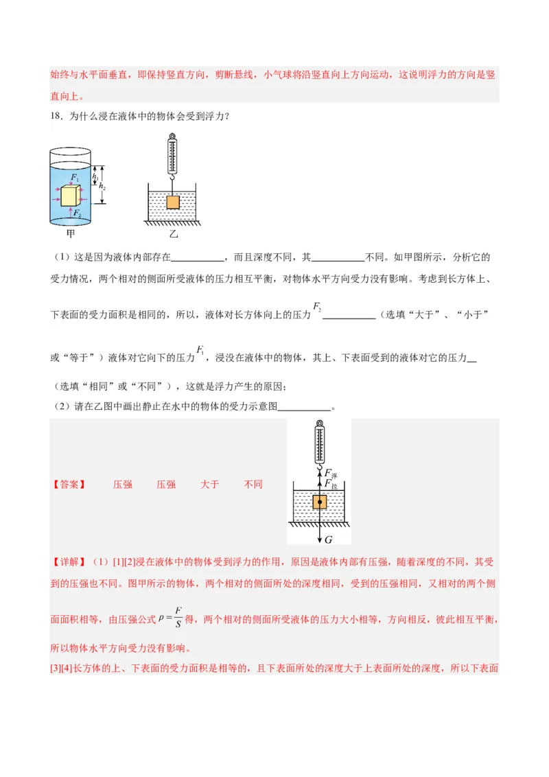 专题13浮力基础（解析版）_8、物理总复习_8.中考物理总复习_2024年中考复习资料_一轮复习资料_完备战2024年中考物理一轮复习讲义练习（全国通用）_教师版（含答案解析）