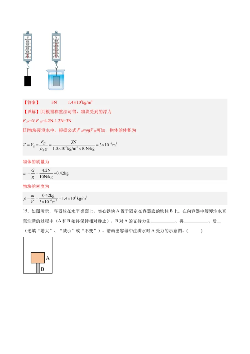 专题13浮力基础（解析版）_8、物理总复习_8.中考物理总复习_2024年中考复习资料_一轮复习资料_完备战2024年中考物理一轮复习讲义练习（全国通用）_教师版（含答案解析）