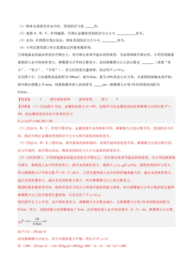 专题13浮力基础（解析版）_8、物理总复习_8.中考物理总复习_2024年中考复习资料_一轮复习资料_完备战2024年中考物理一轮复习讲义练习（全国通用）_教师版（含答案解析）