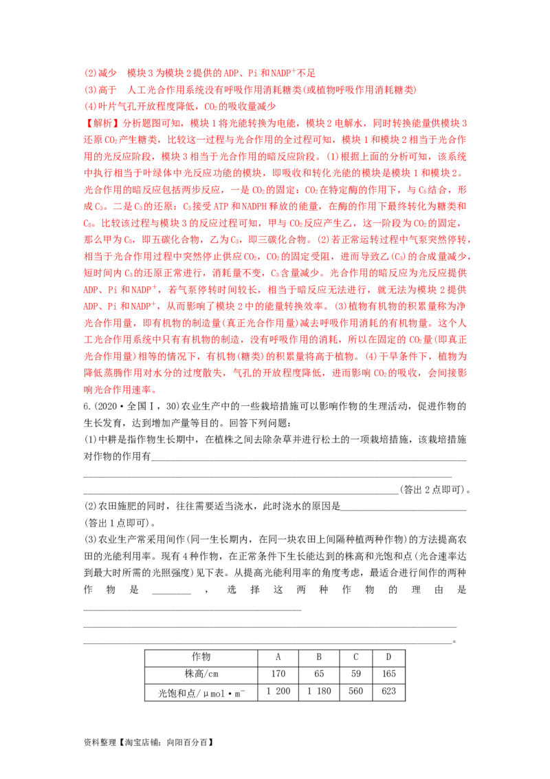 专题09光合作用（串讲）（解析版）_新高考复习资料_2024年新高考复习资料_一轮复习资料_完备战2024年高考生物一轮复习串讲精练（新高考专用）_串讲_解析版