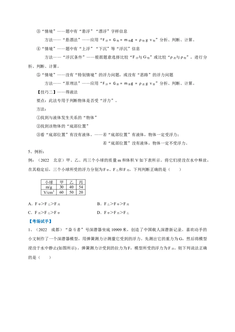 专题16巧用阿基米德原理解决浮力问题_8、物理总复习_8.中考物理总复习_2023年中考复习资料_专项复习_2023年中考物理重难点瓶颈突破（难点剖析+真题汇编+原创预测）（全国通用）