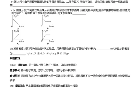 压轴题09压强与浮力实验题（原卷版）_8、物理总复习_2024年中考复习资料_三轮复习_2024年中考物理压轴题专项训练（全国通用）