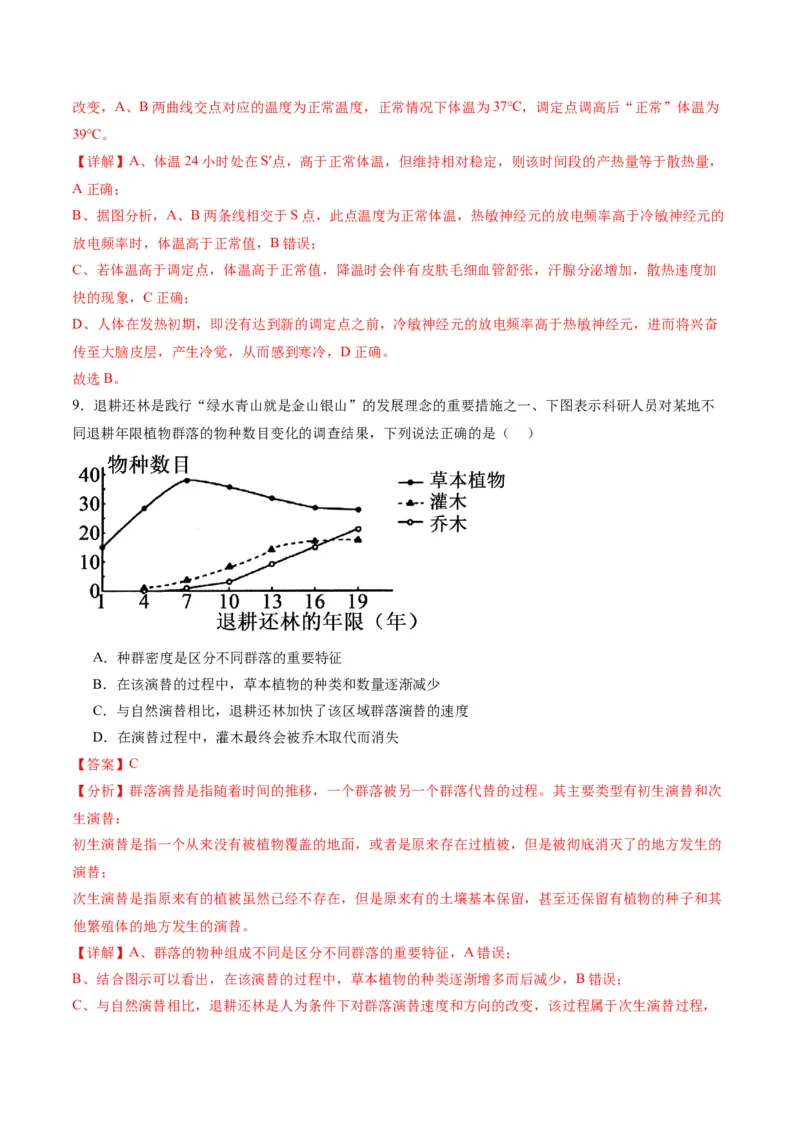 黄金卷02（解析版）-赢在高考&middot;黄金8卷备战2024年高考生物模拟卷（重庆专用）_2024年新高考资料_4.2024高考模拟预测试卷