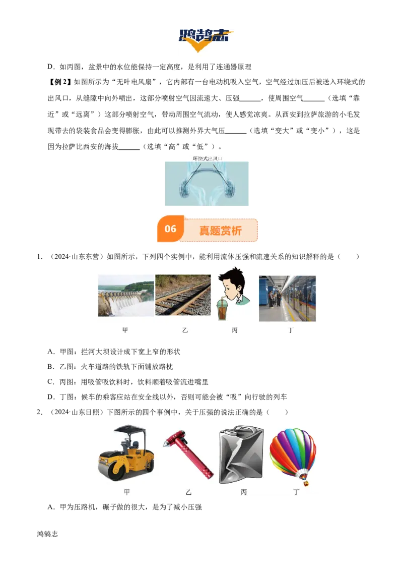 专题10压强（4大模块知识清单+5个易混易错+5种方法技巧+典例真题精析）（原卷版）_8、物理总复习_物理一轮复习