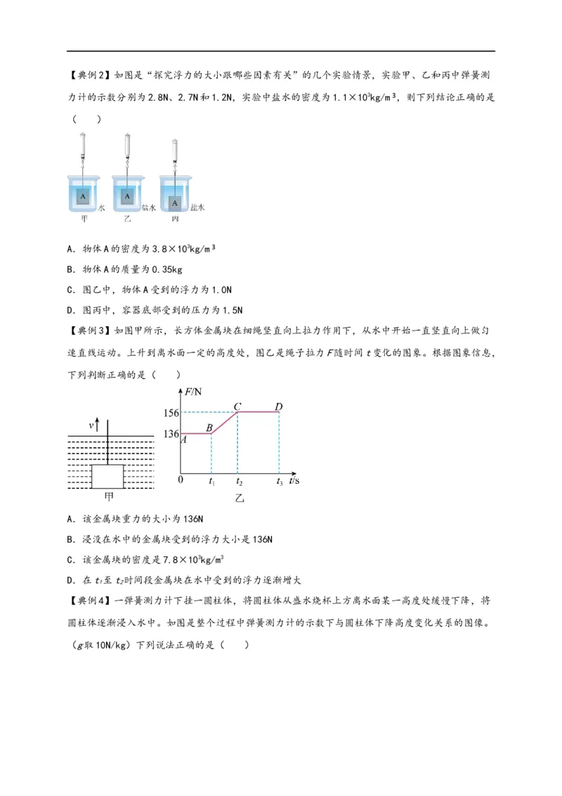 专题10浮力（原卷版）-备战2023中考物理一轮复习精细讲义_8、物理总复习_8.中考物理总复习_2023年中考复习资料_一轮复习_讲义+练习备战2023年中考物理一轮复习精细讲义
